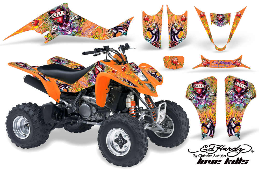 Kawasaki KFX 400 03-08 Graphics EH LoveKills Orange